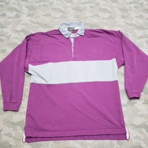 VTG Lord & Taylor The Kensington Rugby Polo Shirt Mens Large Purple Striped